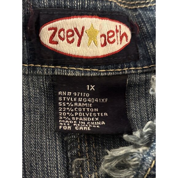 Zoey Beth Denim Sleeveless Button up Vest Women's 1X Blue Y2K 90s Retro READ - Picture 5 of 5